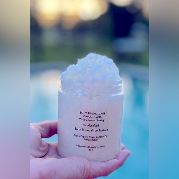 Handcrafted Body Sugar Scrub PINA COLADA with Organic Coconut Shavings - Picture 2 of 3